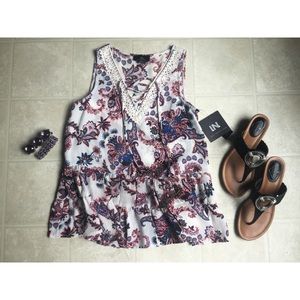 NWT Sleeveless Criss-Cross Tie Blouse